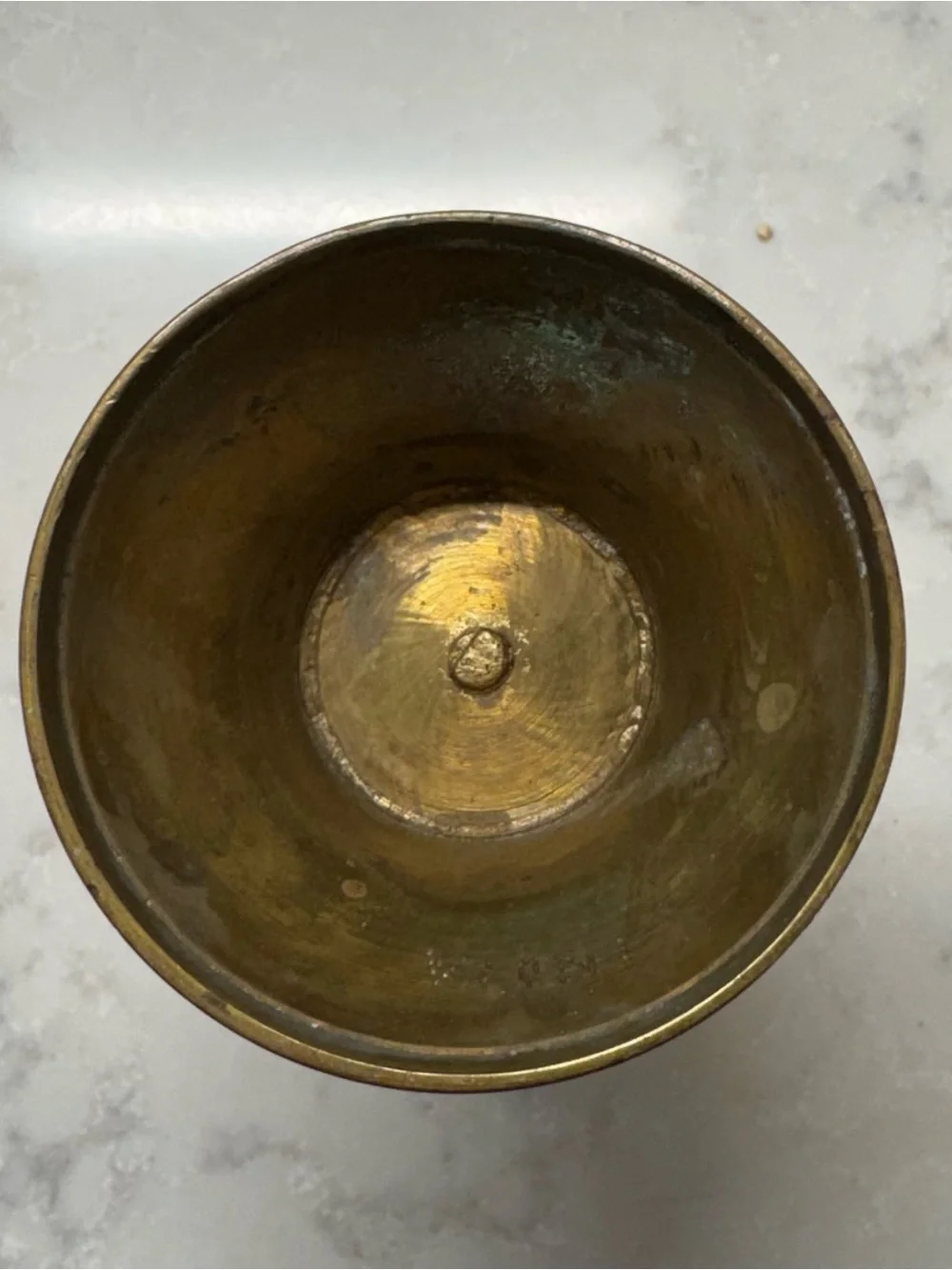 Vintage Brass Floral Etched Vase - Gold Decorative Accent